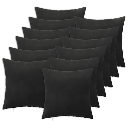 Cushion Cover 12 pcs HEERLEN Black 40 x 40 cm Velvet