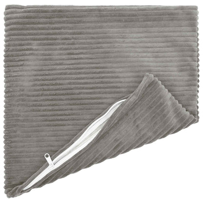 Cushion Cover 12 pcs HEERLEN Light Grey 40 x 40 cm Corduroy