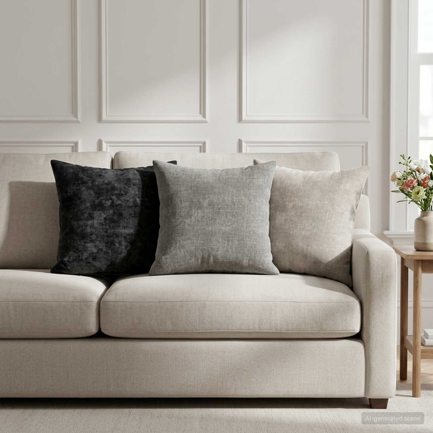 Cushion Cover 12 pcs HEERLEN Dark Grey 40 x 40 cm