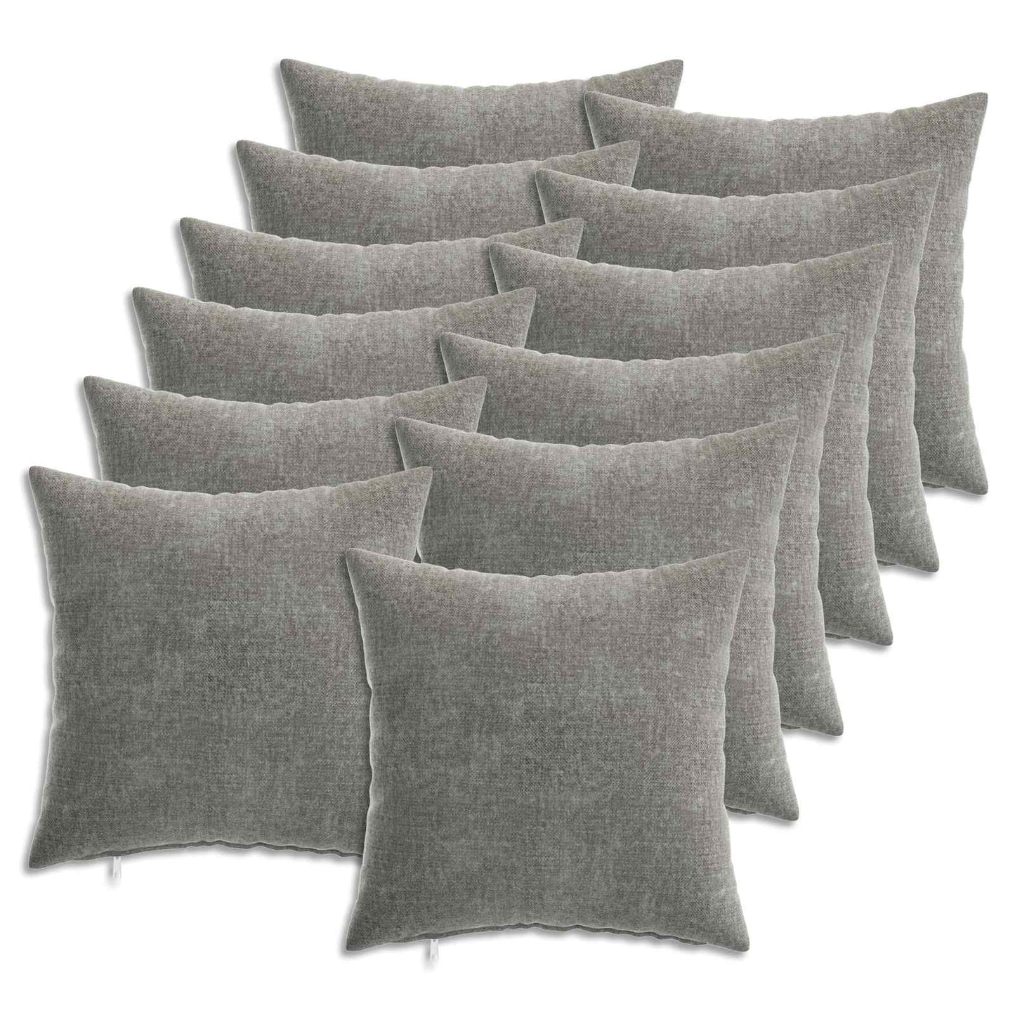 Cushion Cover 12 pcs HEERLEN Dark Grey 40 x 40 cm