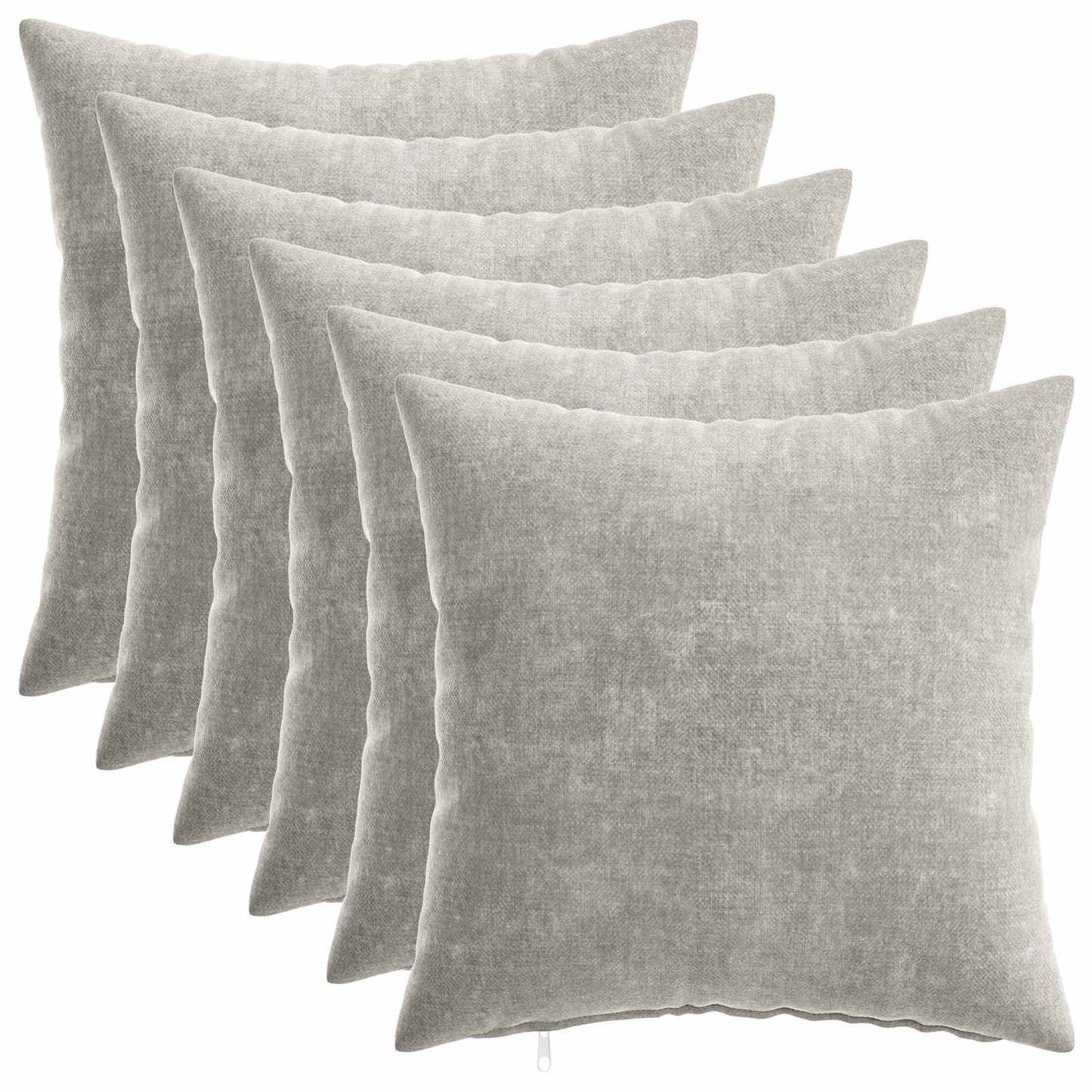 Cushion Cover 6 pcs HEERLEN Light Grey 40 x 40 cm