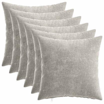 Cushion Cover 6 pcs HEERLEN Light Grey 40 x 40 cm