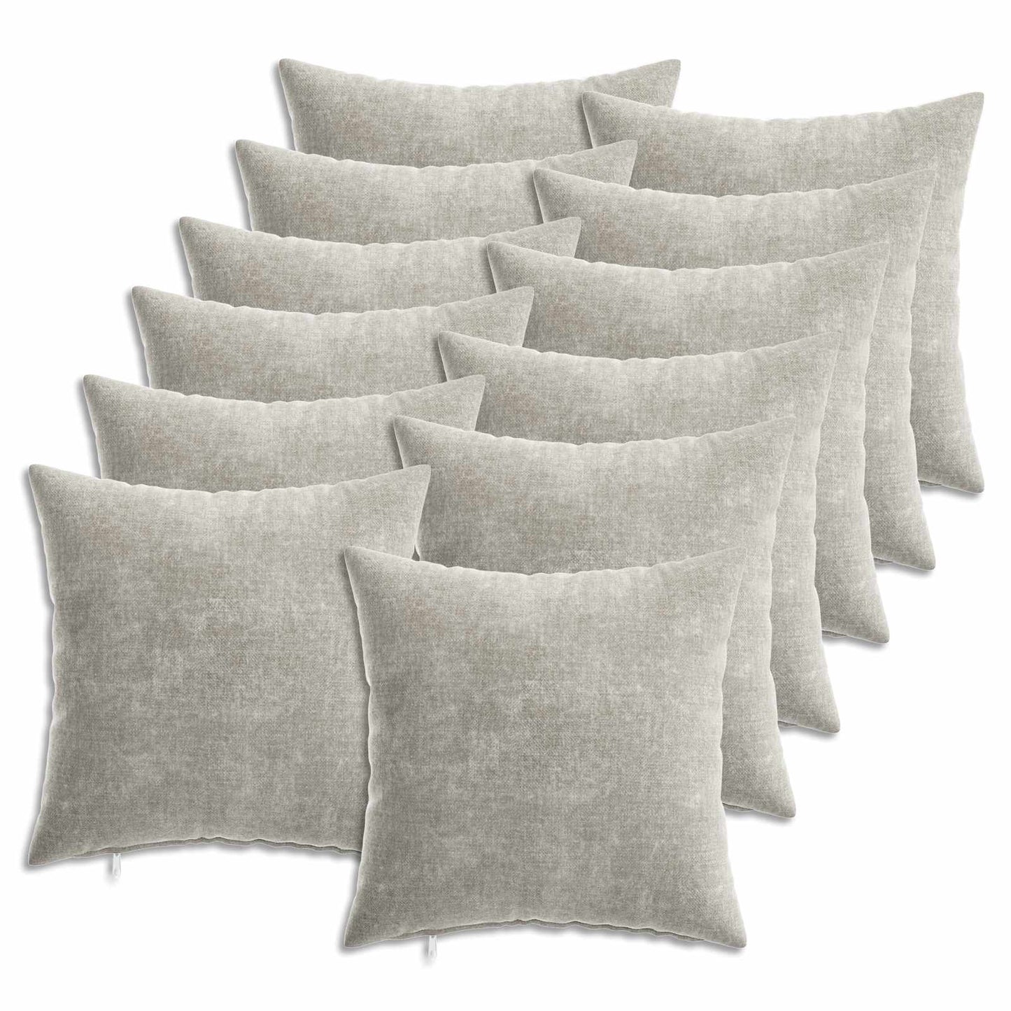 Cushion Cover 12 pcs HEERLEN Light Grey 40 x 40 cm