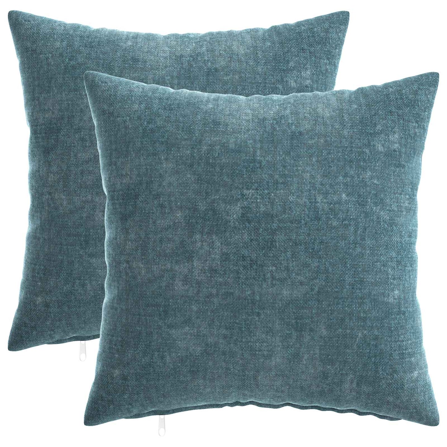 Cushion Cover 2 pcs HEERLEN Blue 40 x 40 cm Chenille Fabric