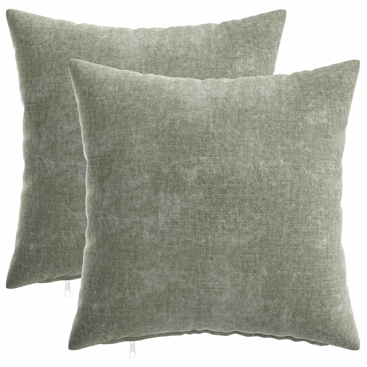 Cushion Cover 2 pcs HEERLEN Green 40 x 40 cm Chenille Fabric
