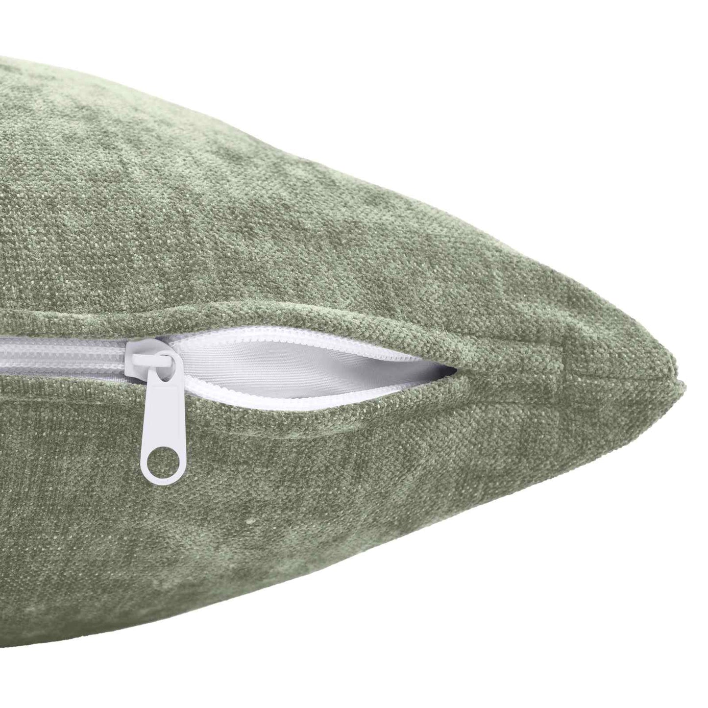 Cushion Cover 12 pcs HEERLEN Green 40 x 40 cm Chenille Fabric