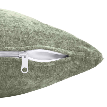 Cushion Cover 12 pcs HEERLEN Green 40 x 40 cm Chenille Fabric