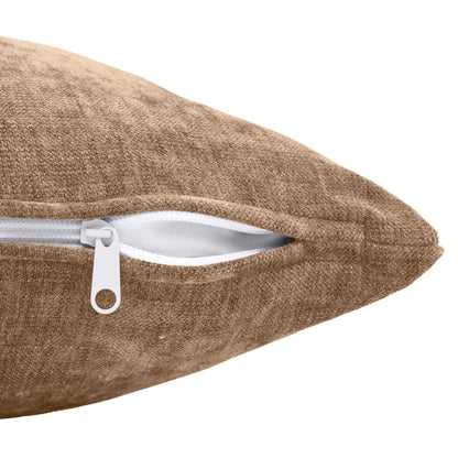 Cushion Cover 12 pcs HEERLEN Brown 40 x 40 cm Chenille Fabric