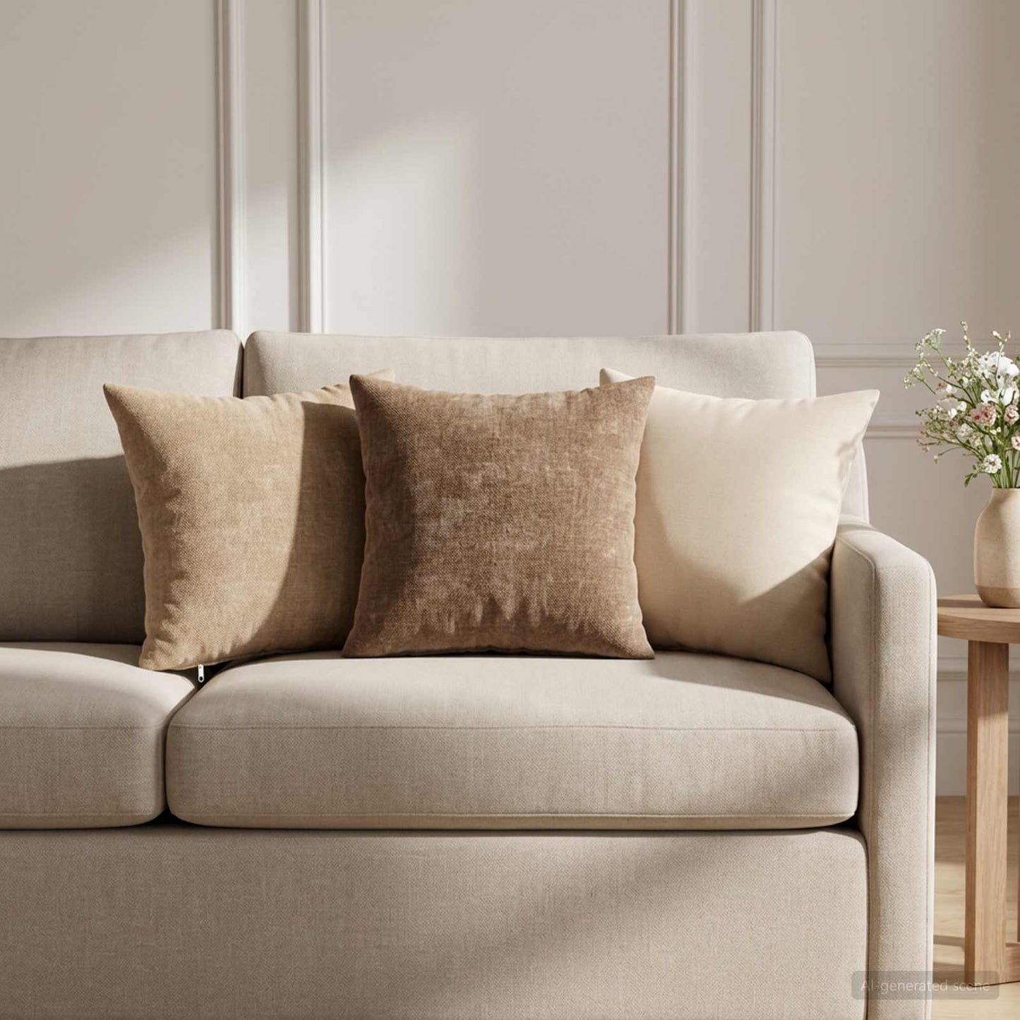 Cushion Cover 12 pcs HEERLEN Brown 40 x 40 cm Chenille Fabric