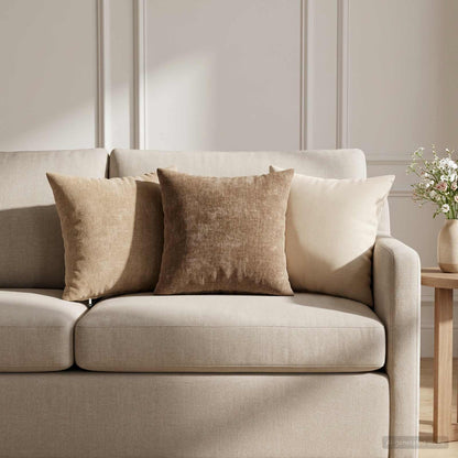 Cushion Cover 12 pcs HEERLEN Brown 40 x 40 cm Chenille Fabric