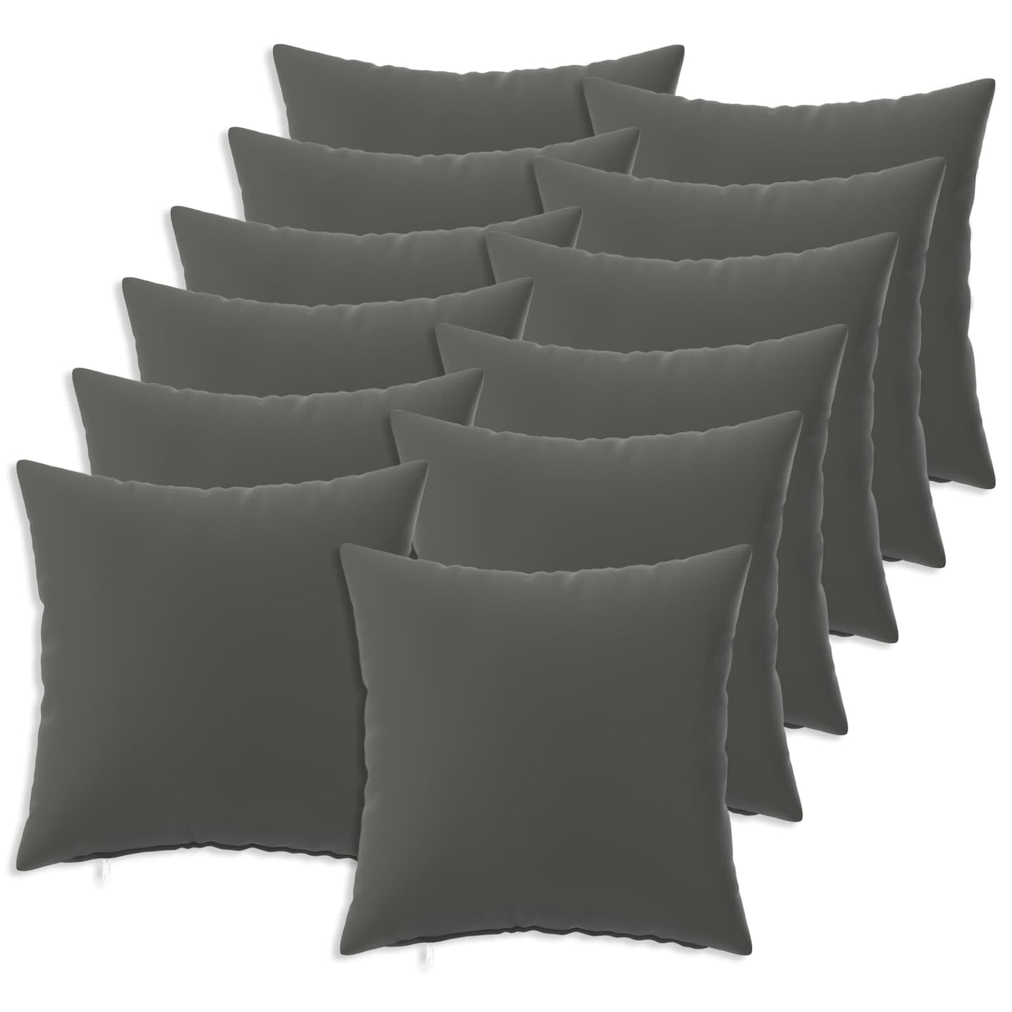 Cushion Cover 12 pcs HEERLEN Anthracite 40 x 40 cm Polyester