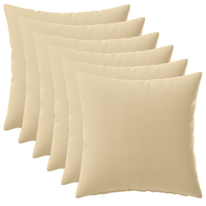 Cushion Cover 6 pcs HEERLEN Beige 40 x 40 cm Polyester