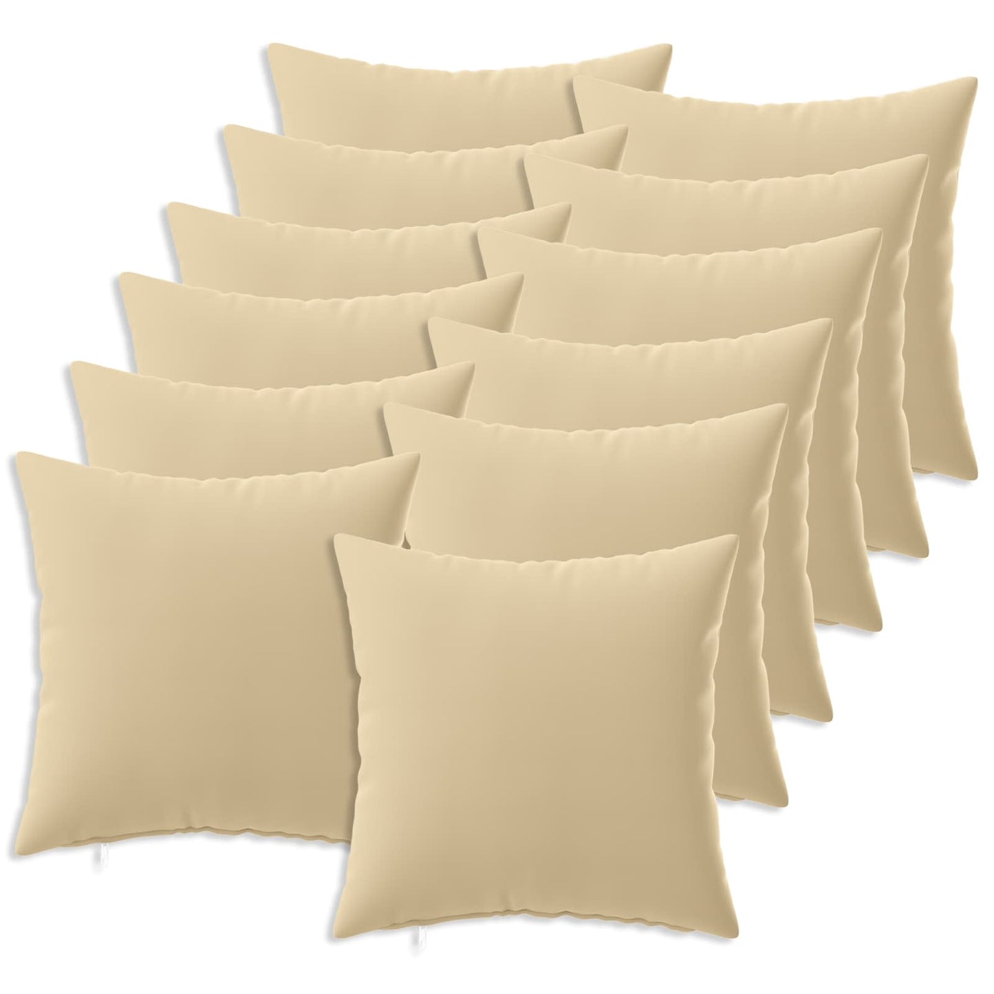 Cushion Cover 12 pcs HEERLEN Beige 40 x 40 cm Polyester