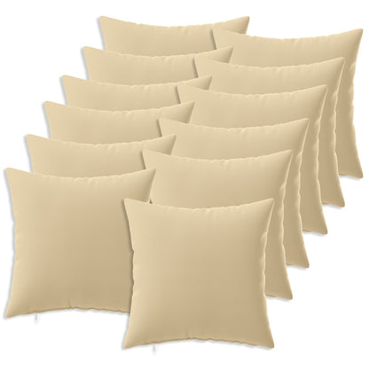 Cushion Cover 12 pcs HEERLEN Beige 40 x 40 cm Polyester