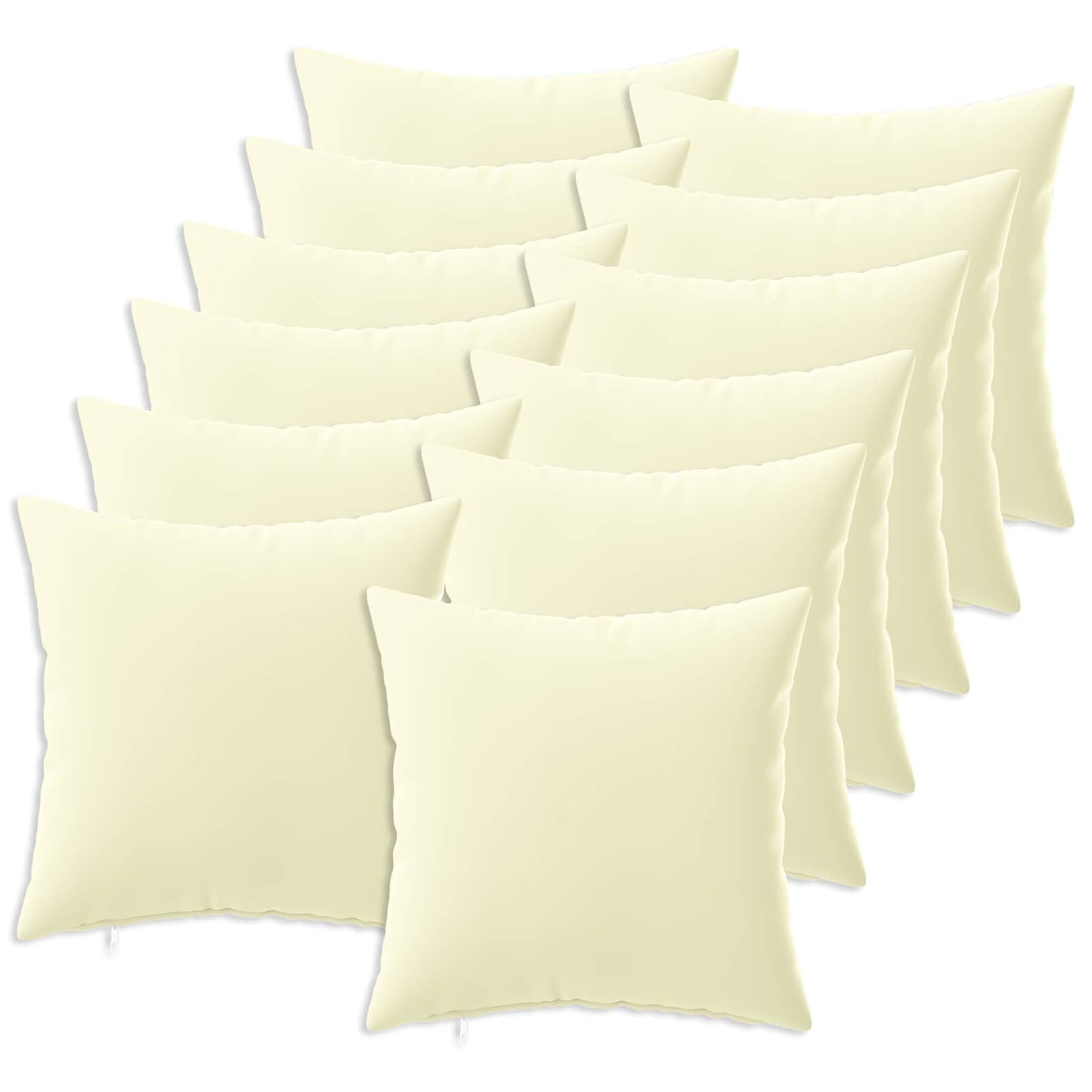 Cushion Cover 12 pcs HEERLEN Cream 40 x 40 cm Polyester