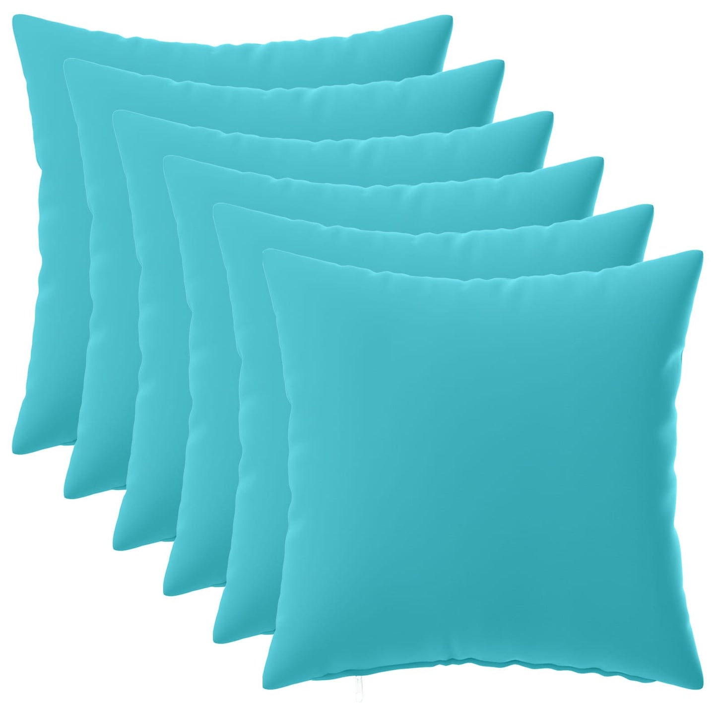 Cushion Cover 6 pcs HEERLEN Turquoise 40 x 40 cm Polyester