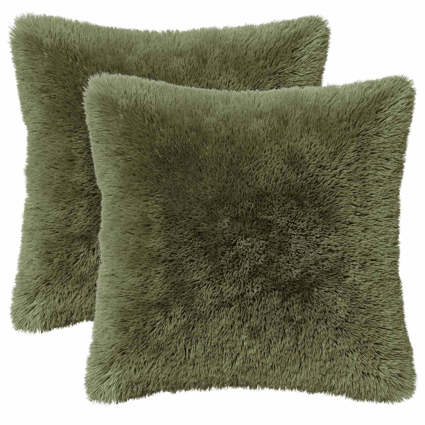Cushion Cover 2 pcs HEERLEN Green 40 x 40 cm PV Fleece