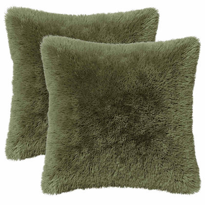 Cushion Cover 2 pcs HEERLEN Green 40 x 40 cm PV Fleece