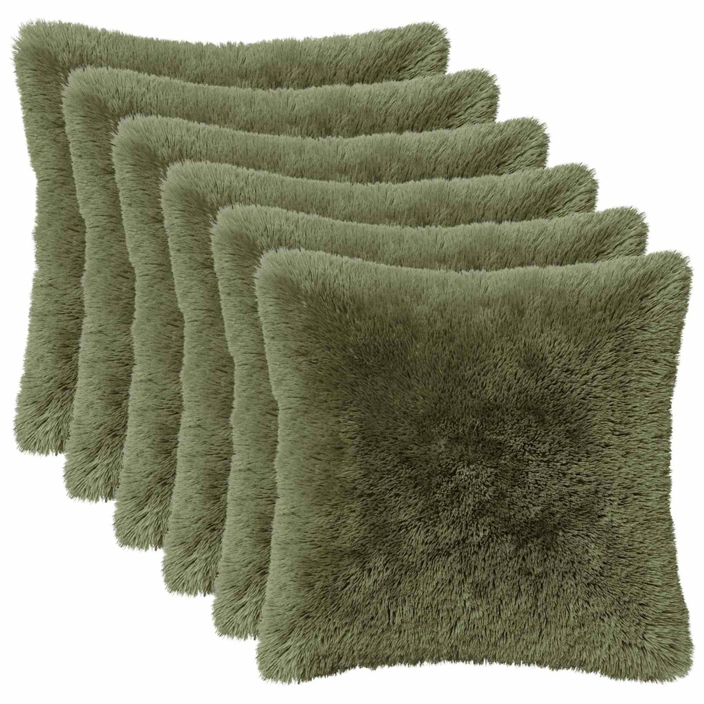 Cushion Cover 6 pcs HEERLEN Green 40 x 40 cm PV Fleece