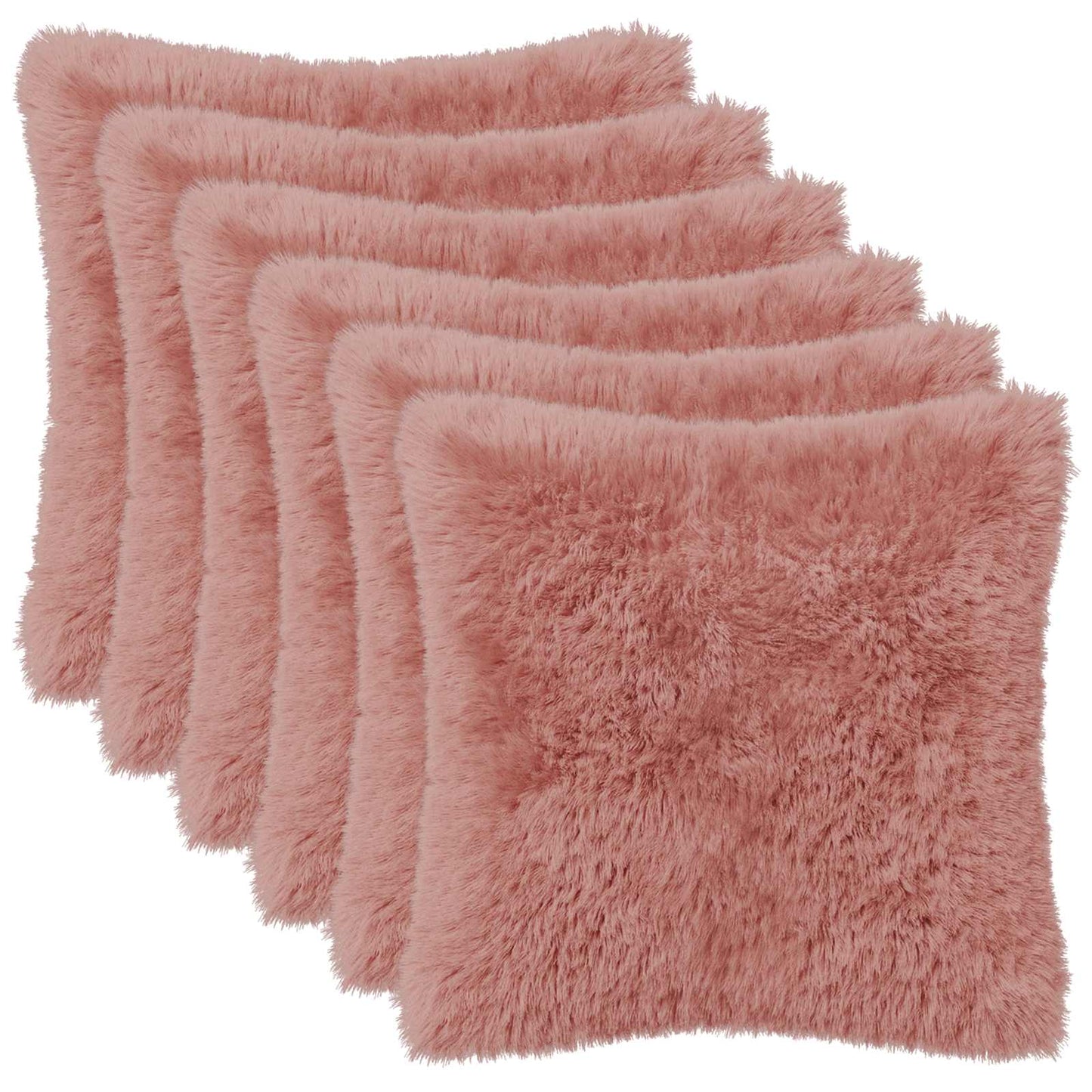 Cushion Cover 6 pcs HEERLEN Pink 40 x 40 cm PV Fleece