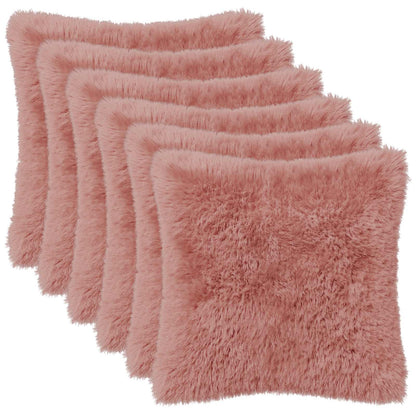 Cushion Cover 6 pcs HEERLEN Pink 40 x 40 cm PV Fleece