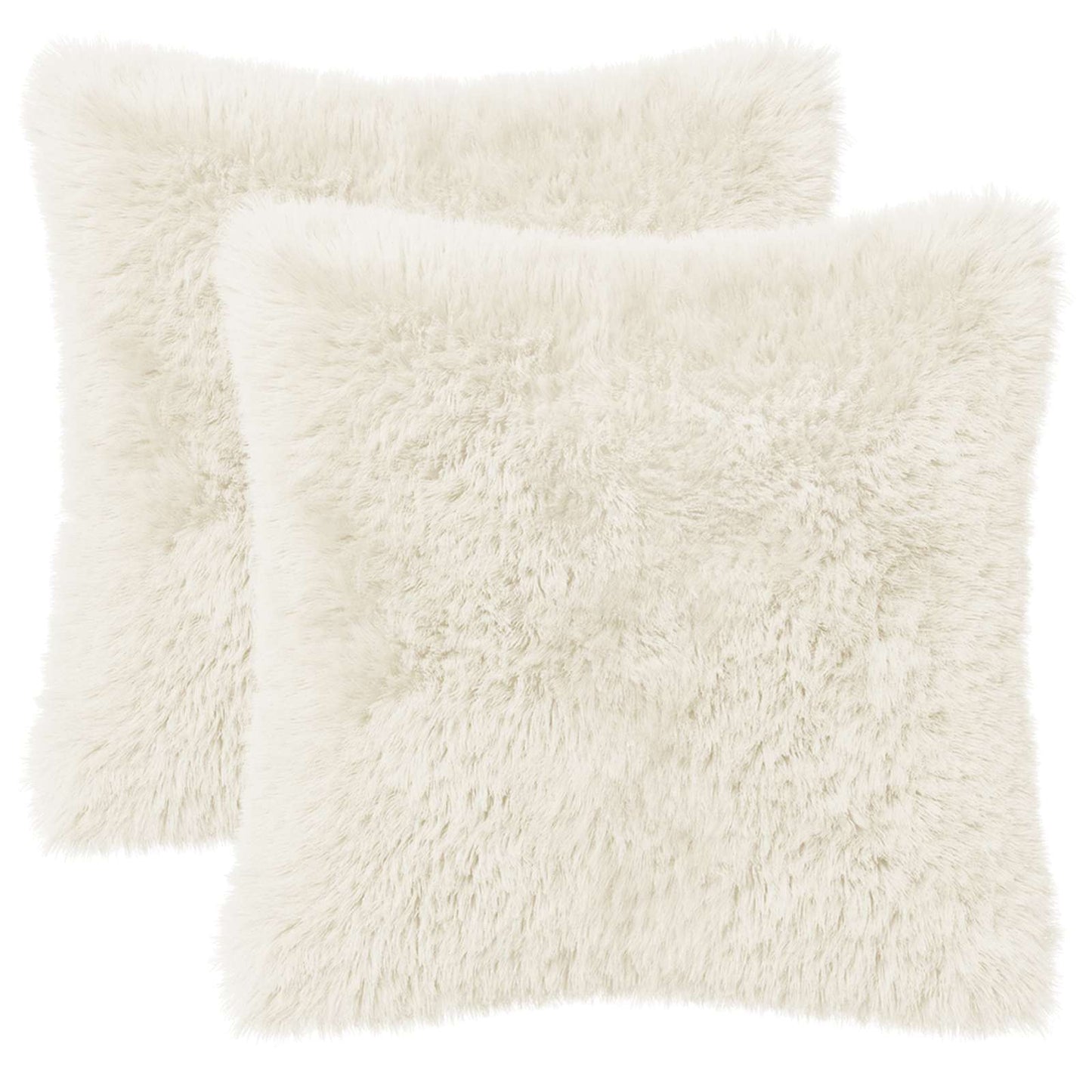 Cushion Cover 2 pcs HEERLEN White 40 x 40 cm PV Fleece