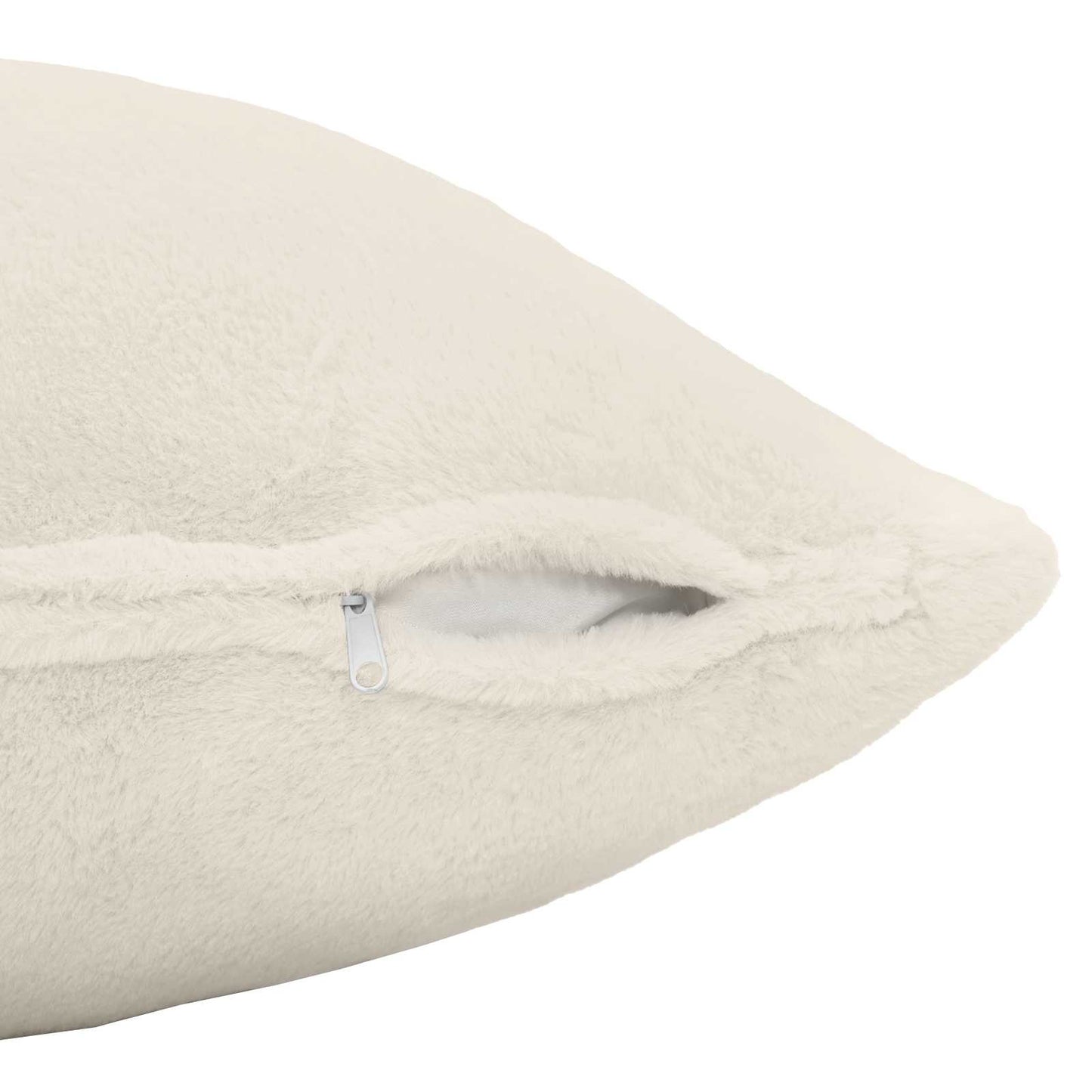 Cushion Cover 2 pcs HEERLEN White 40 x 40 cm Faux Rabbit Fur