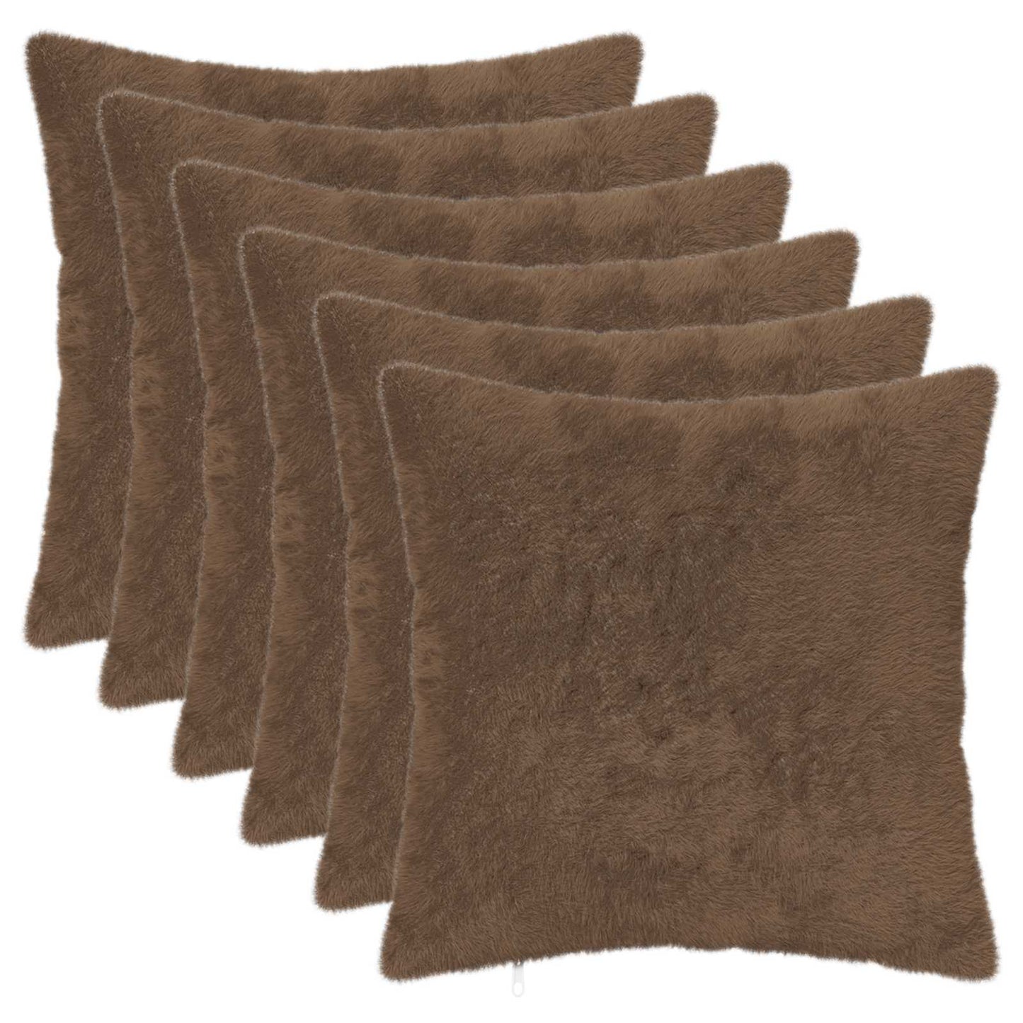 Cushion Cover 6 pcs HEERLEN Light Brown 40 x 40 cm