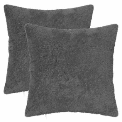 Cushion Cover 2 pcs HEERLEN Dark Grey 40 x 40 cm