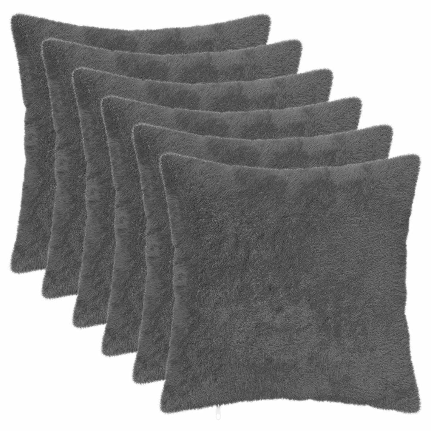 Cushion Cover 6 pcs HEERLEN Dark Grey 40 x 40 cm