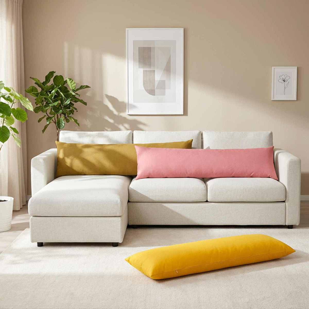 Throw Pillow 2 pcs HEERLEN Pink 40 x 145 cm Fabric