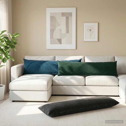 Cushion with Pillow HEERLEN Dark Green 40 x 145 cm Velvet