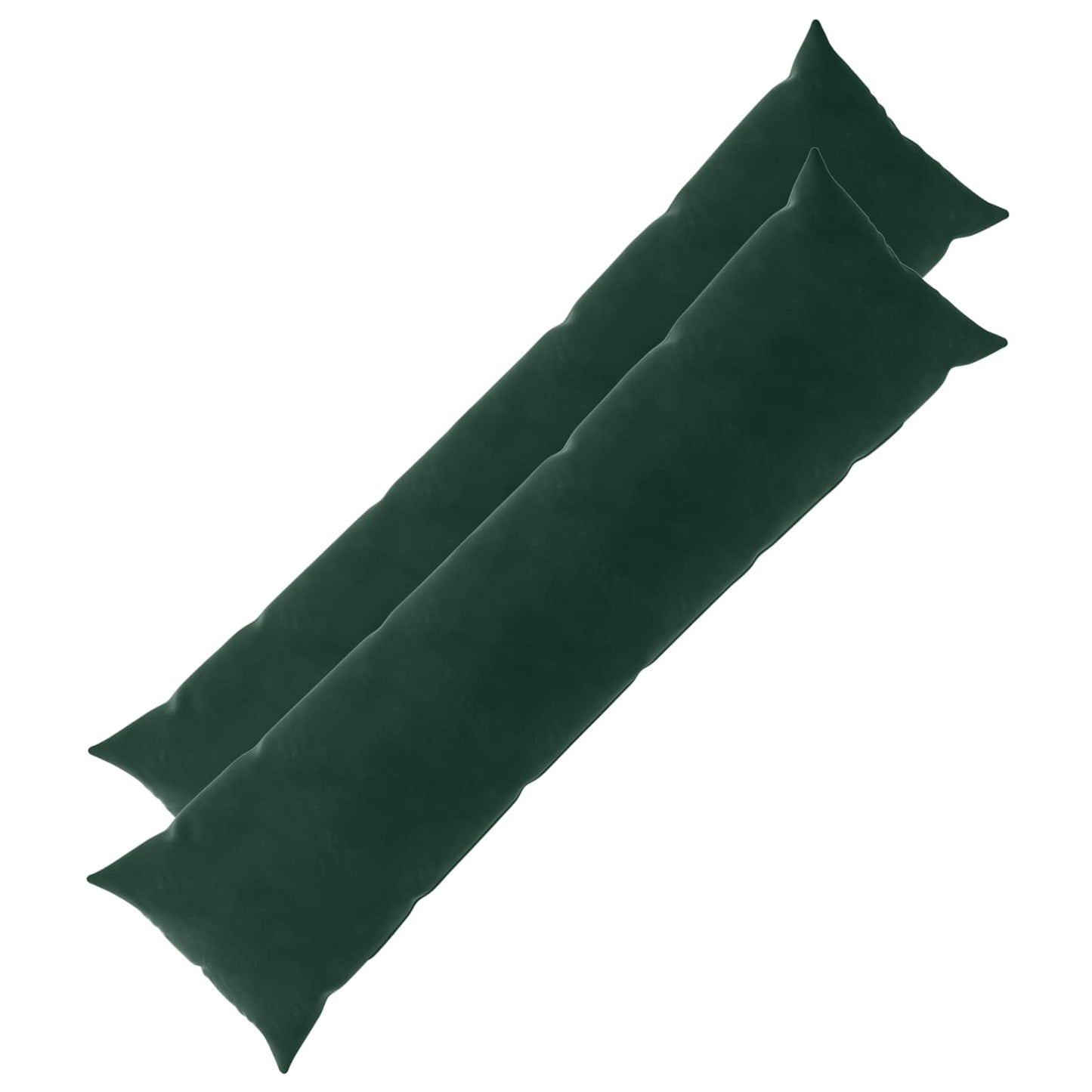 Cushion Cover 2 pcs HEERLEN Dark Green 40 x 145 cm Velvet