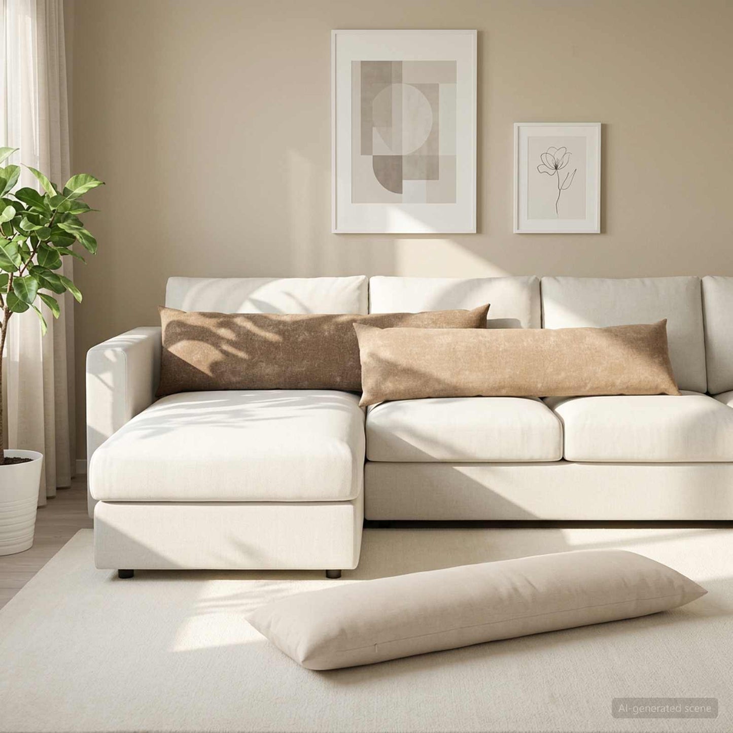 Cushion Cover 2 pcs HEERLEN Brown 40 x 145 cm Chenille Fabric