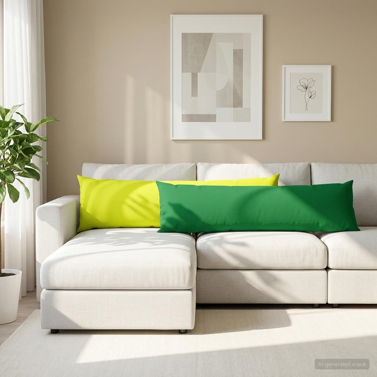 Cushion with Pillow HEERLEN 2 pcs Bright Green Polyester