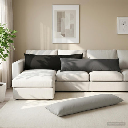 Throw Pillow 2 pcs HEERLEN Anthracite 40 x 145 cm Polyester
