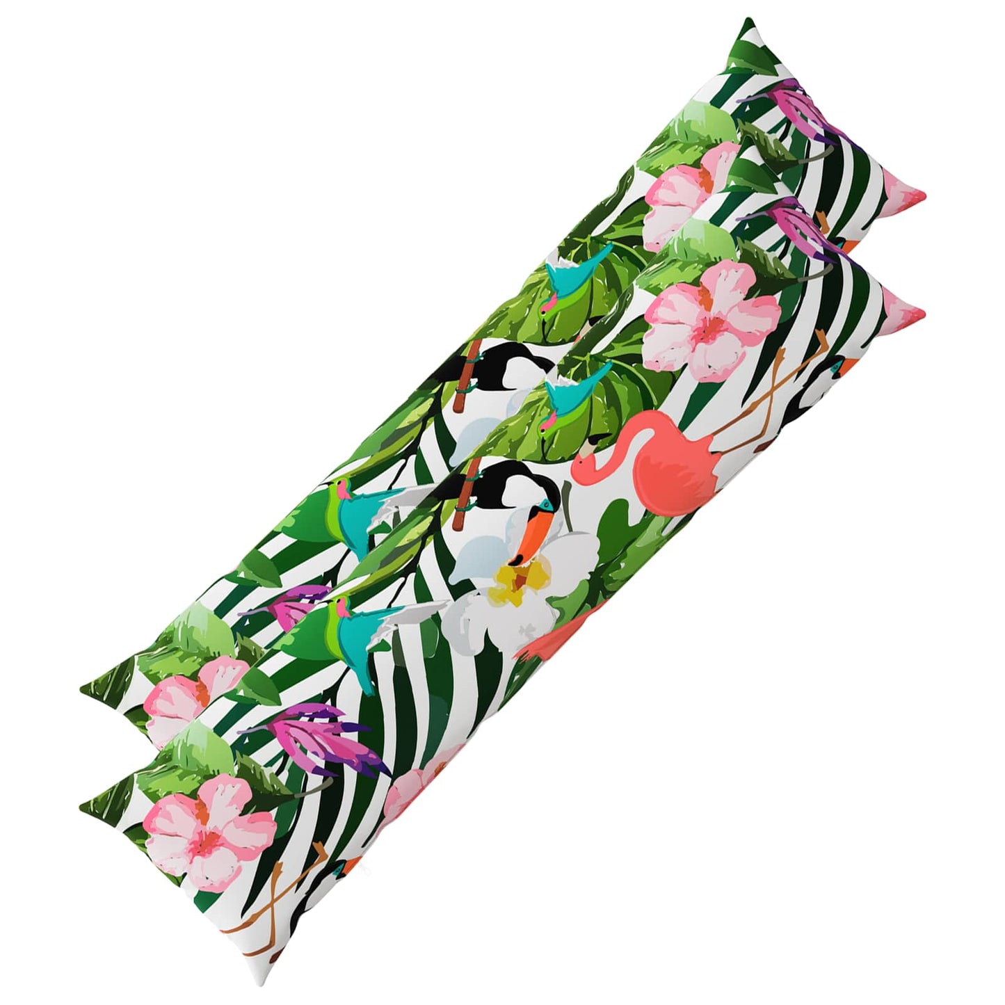 Cushion Cover 2 pcs HEERLEN Black 40 x 145 cm Polyester