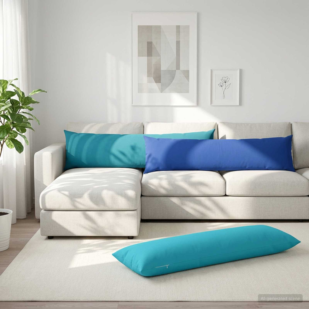Cushion with Pillow HEERLEN 2 pcs Royal Blue Polyester