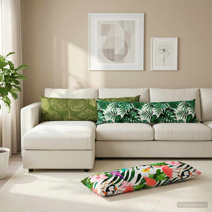 Throw Pillow 2 pcs HEERLEN Leaf Design 40 x 145 cm Polyester