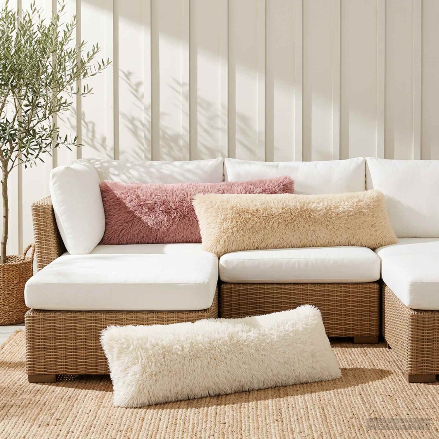 Cushion Cover HEERLEN Pink 40 x 145 cm PV Fleece