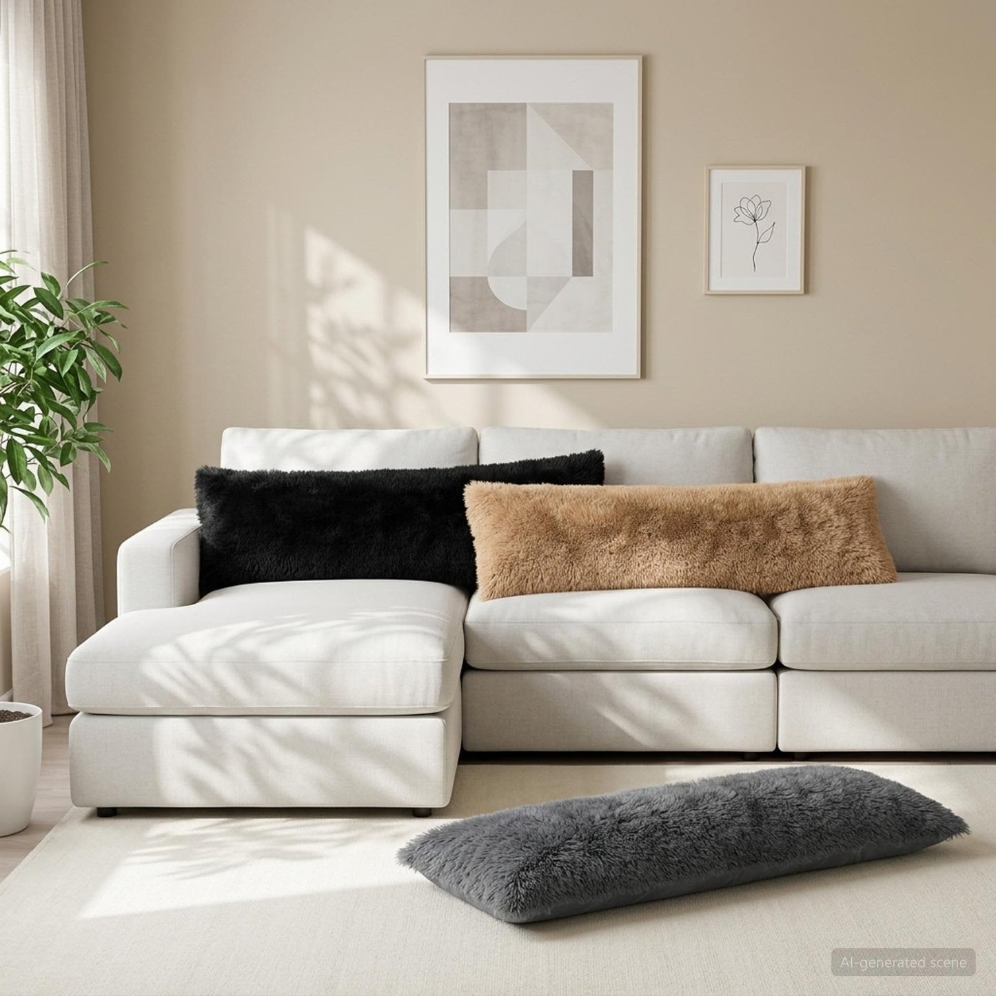 Cushion Cover 2 pcs HEERLEN Black 40 x 145 cm PV Fleece