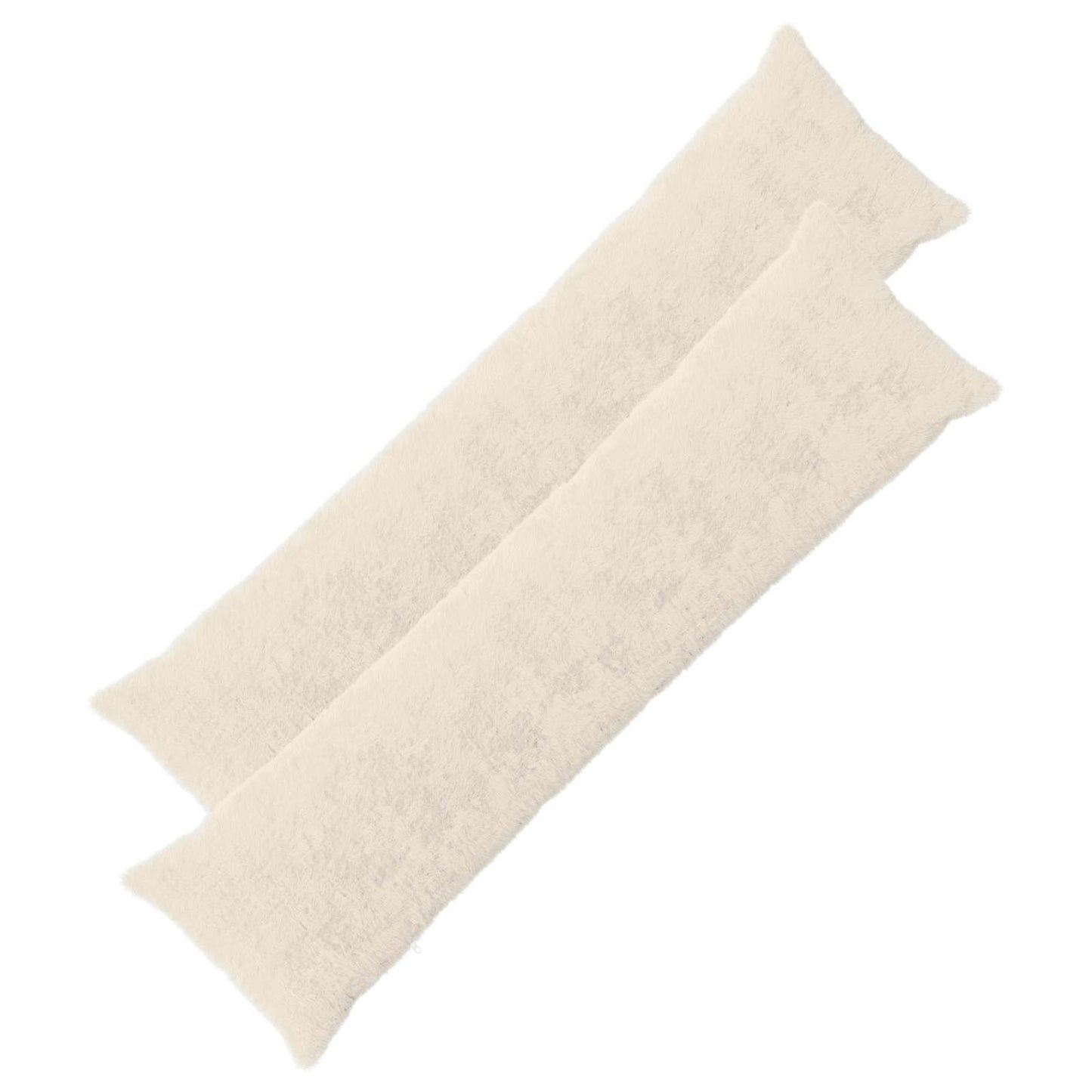 Cushion Cover 2 pcs HEERLEN White 40 x 145 cm Faux Rabbit Fur