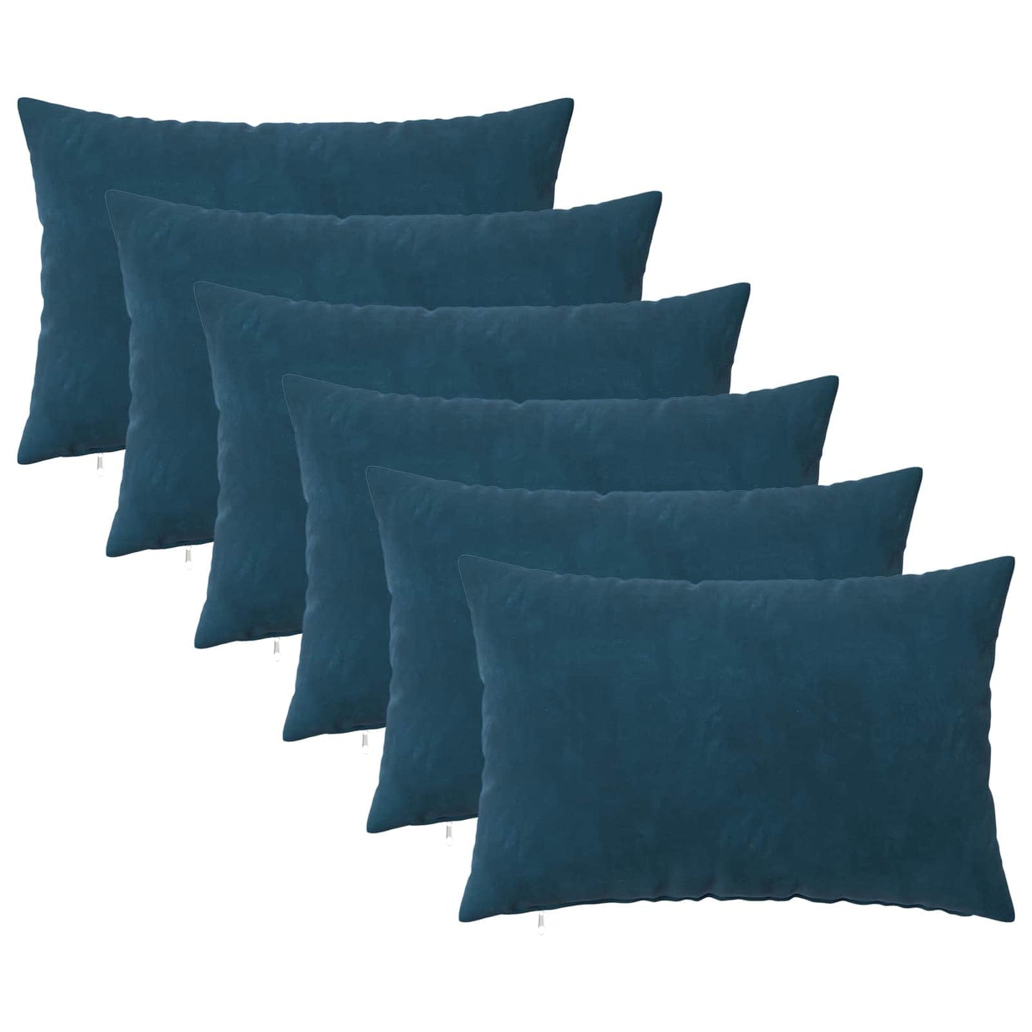 Cushion Cover 6 pcs HEERLEN Blue 40 x 60 cm Velvet