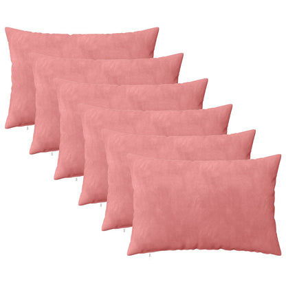 Cushion Cover 6 pcs HEERLEN Pink 40 x 60 cm Velvet