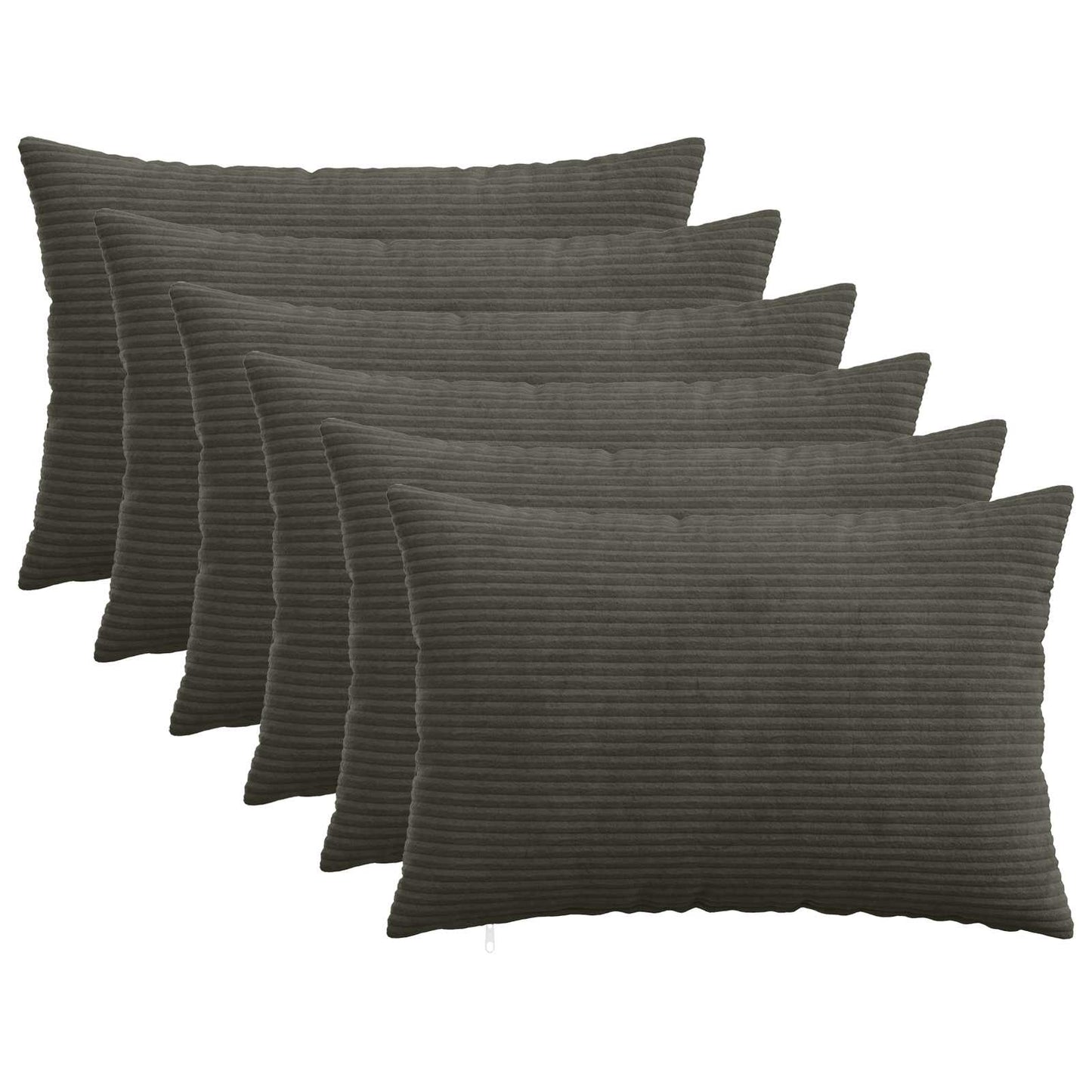 Cushion Cover 6 pcs HEERLEN Anthracite 40 x 60 cm Corduroy