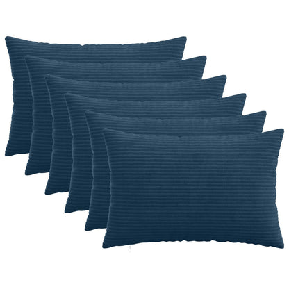 Cushion Cover 6 pcs HEERLEN Navy Blue 40 x 60 cm Corduroy