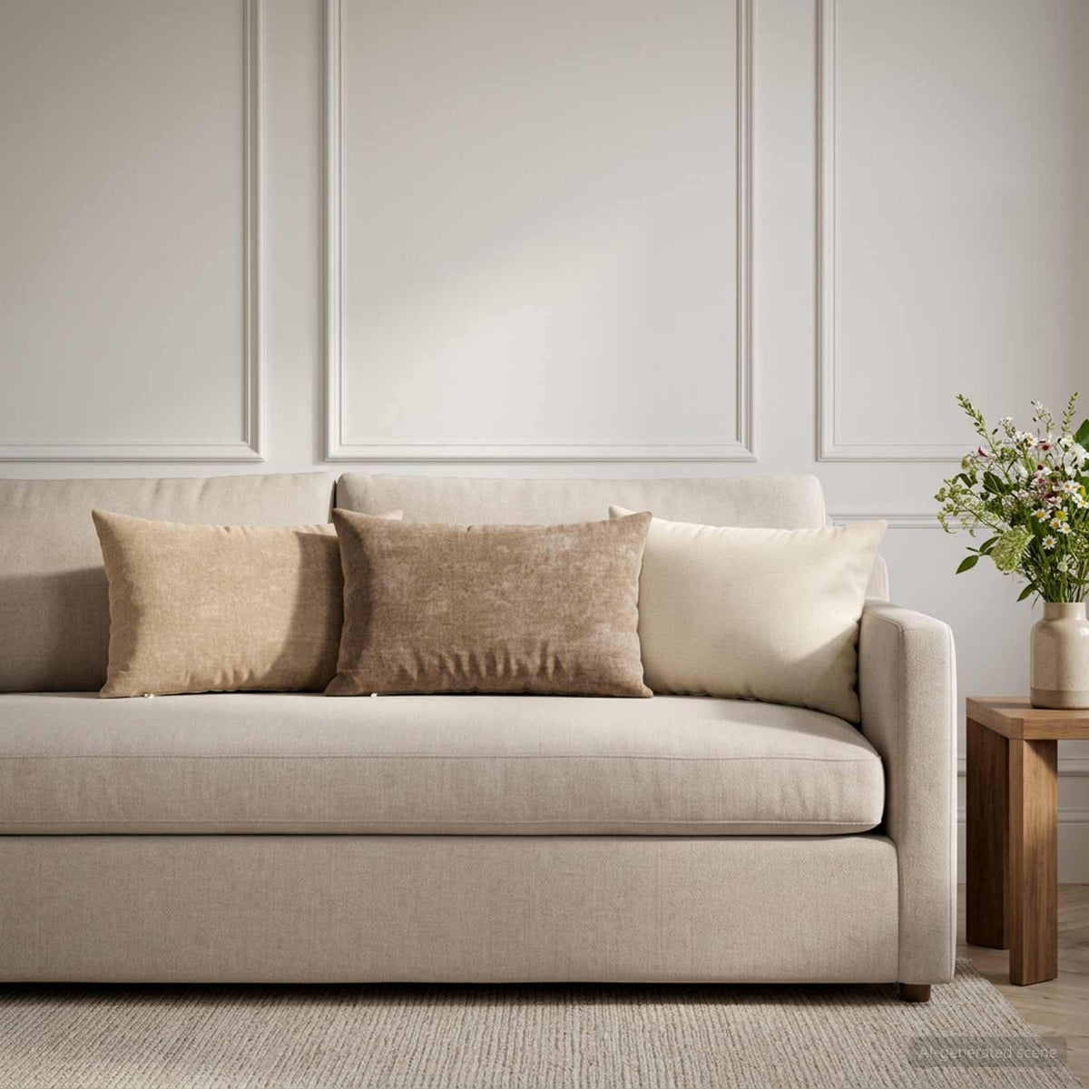 Throw Pillow 6 pcs HEERLEN Taupe 40 x 60 cm Chenille Fabric