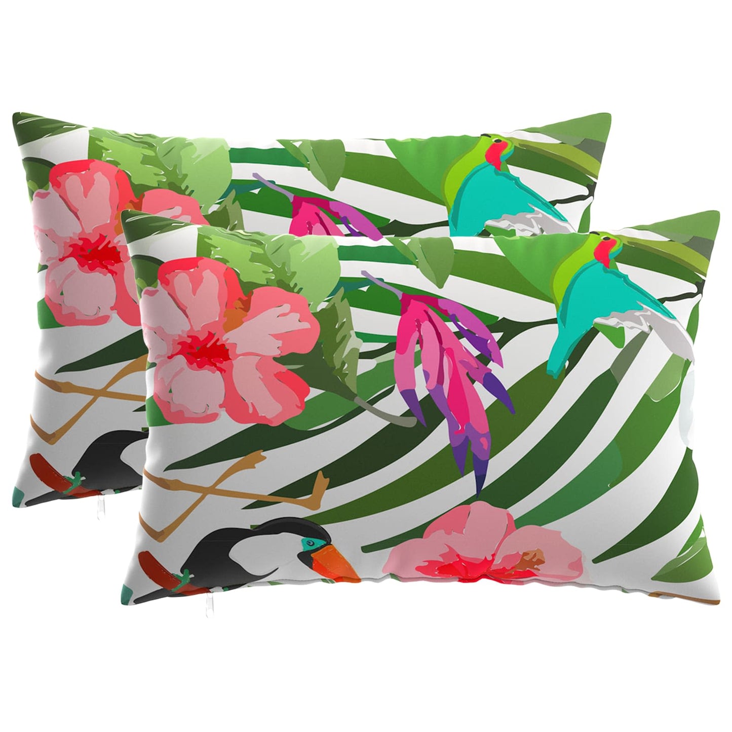 Cushion Cover 2 pcs HEERLEN Black 40 x 60 cm Polyester