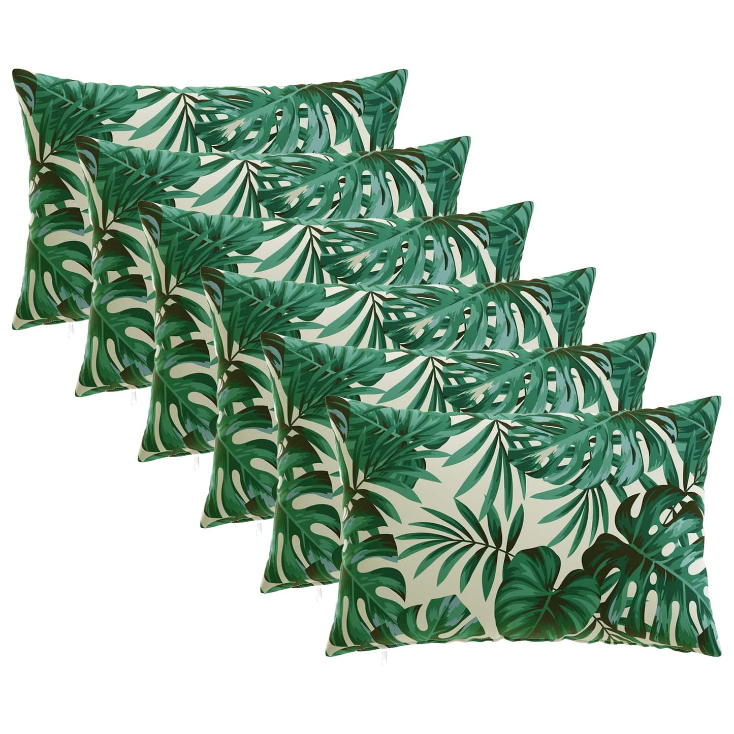 Cushion Cover 6 pcs HEERLEN Leaf Pattern 40 x 60 cm Polyester
