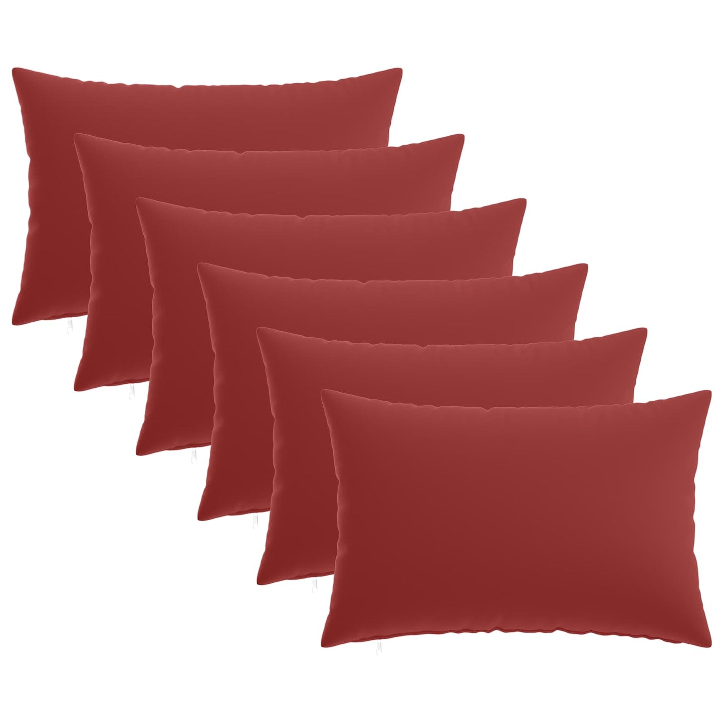 Cushion Cover 6 pcs HEERLEN Wine Red 40 x 60 cm Polyester